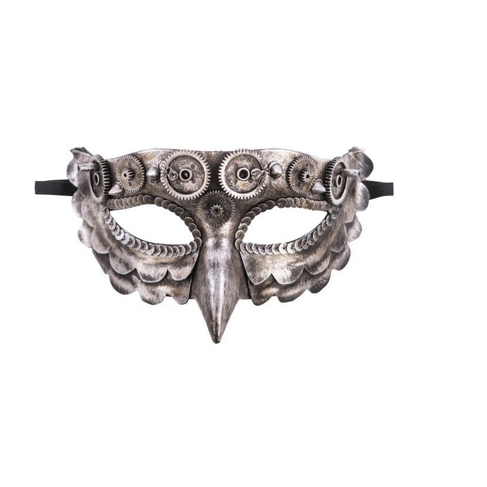 MASCHERA STEAMPUNK ARGENTO CON BECCO