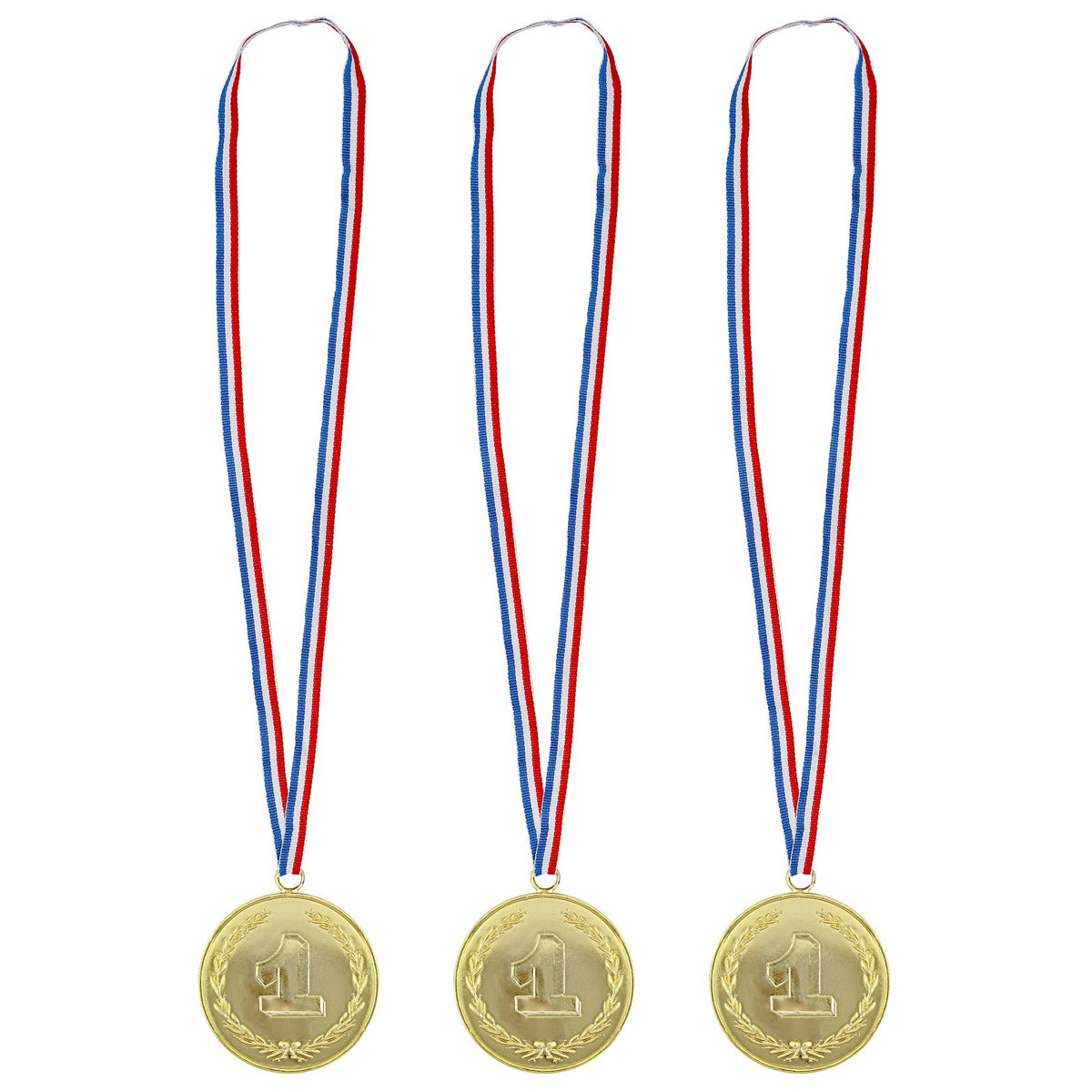 3 Medaglie D'Oro XL In Plastica Per Feste E Giochi, Ideali Per Compleanni E Feste Per Bambini