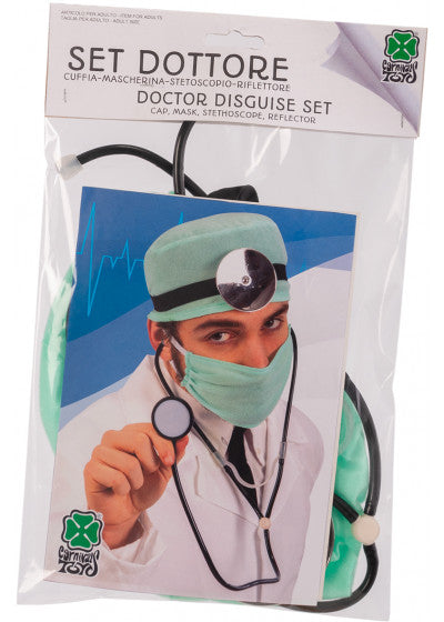 SET DOTTORE CON STETOSCOPIO E MASCHERINA