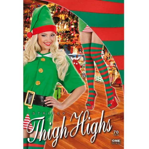 PARIGINE RIGATE ROSSO VERDI ELFA AIUTANTE DI BABBO NATALE