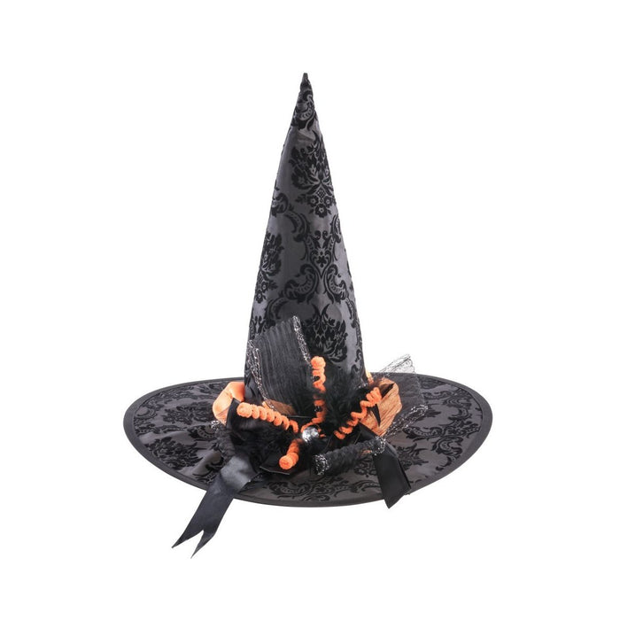 CAPPELLO STREGA TESSUTO NERO DAMASCATO