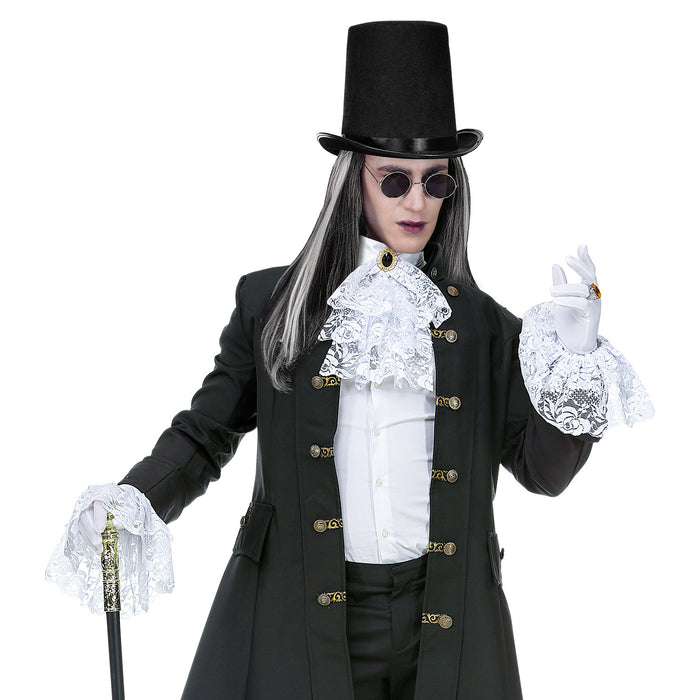 JABOT CON GEMMA E POLSINI IN PIZZO