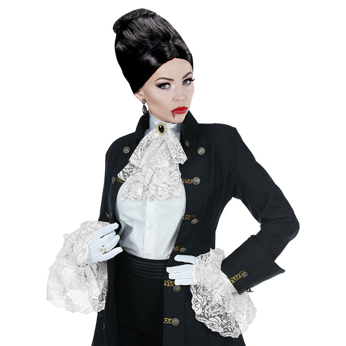 JABOT CON GEMMA E POLSINI IN PIZZO