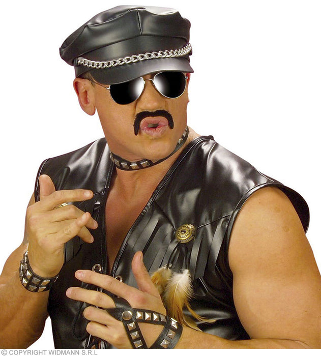 FINTO BAFFO NERO ADESIVO