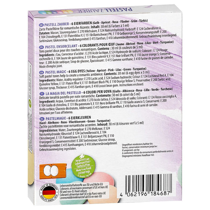 6 COLORI PASTELLO PER UOVA PASQUALI