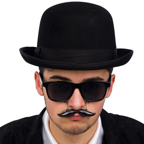 OCCHIALI NERI CON BAFFETTI