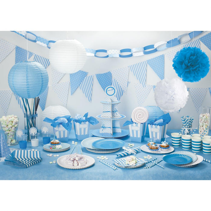 24 CANNUCCE IN CARTA RIGA TURCHESE CM 20