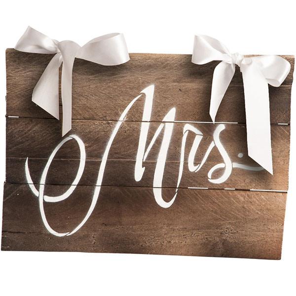 SEGNAPOSTO SPOSI MRS. IN LEGNO 27X37