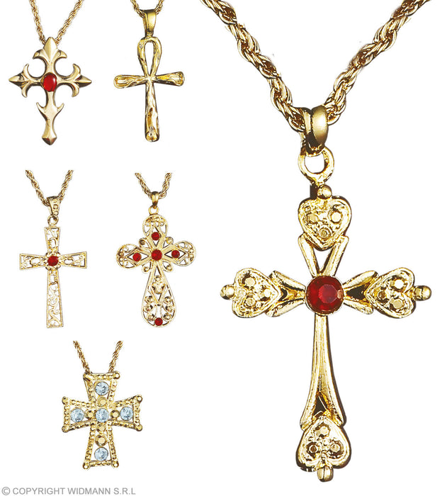 COLLANA CON CROCE IN METALLO