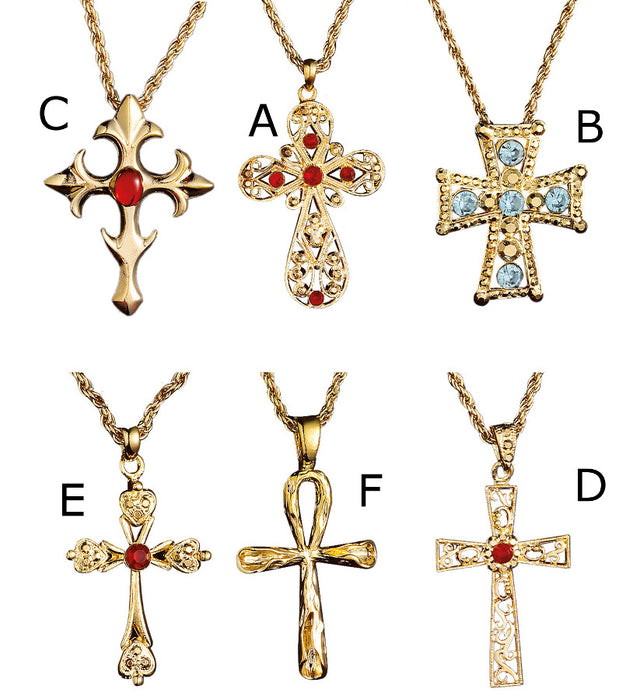 COLLANA CON CROCE IN METALLO