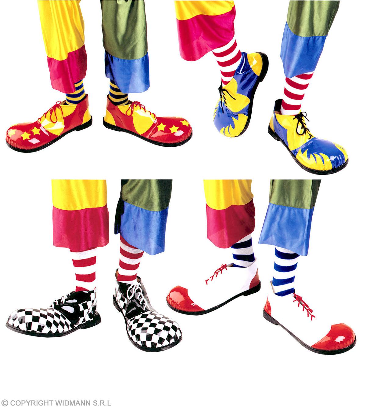 Clown Accessori Carnevale Calzature Comiche XL Scarpe Da Clown Per Halloween E Carnevale – Accessori  Comici In Tessuto, Taglia Unica, Perfette Per Feste E Spettacoli