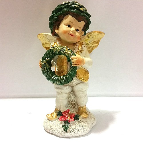 ANGELO FOLLETTO CON GHIRLANDA E PIGNA