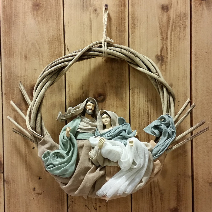GHIRLANDA CON NATIVITA' MARRONE GRIGIO