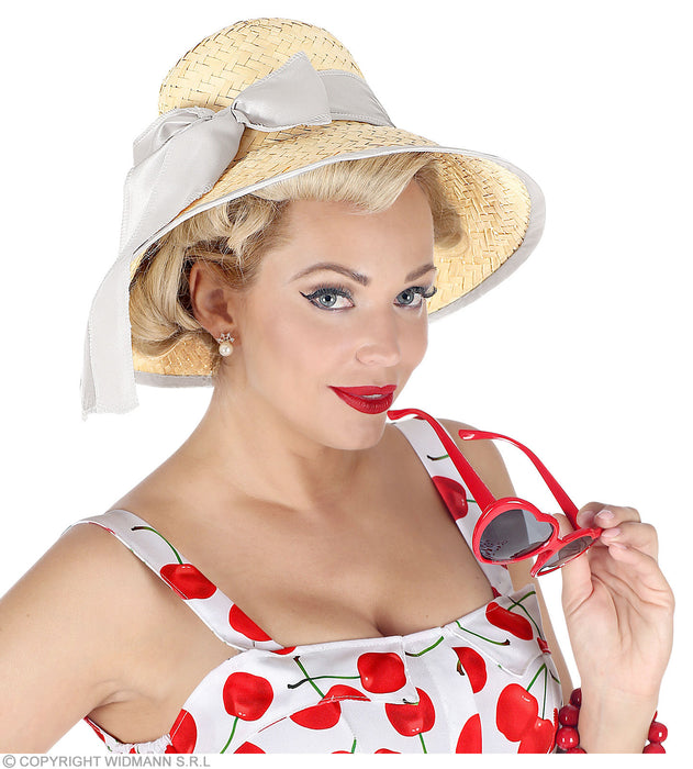 CAPPELLO DONNA COLONIALE IN PAGLIA CON FIOCCO