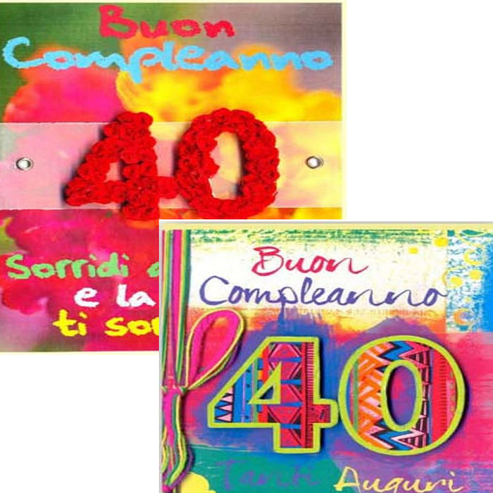 BIGLIETTO AUGURI 40 ANNI COMPLEANNO