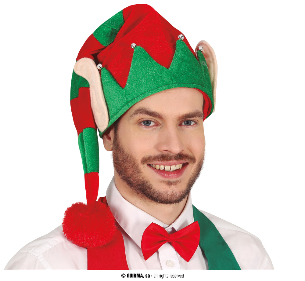 Cappello Elfo Aiutante Di Babbo Natale Cappellino Natalizio Rosso E - Foto 10