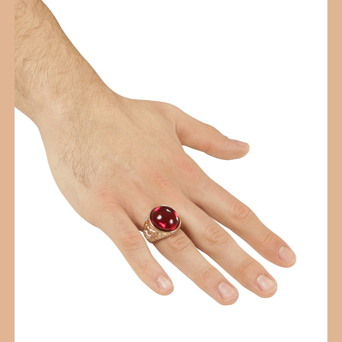 ANELLO ORO CON GEMMA ROSSA