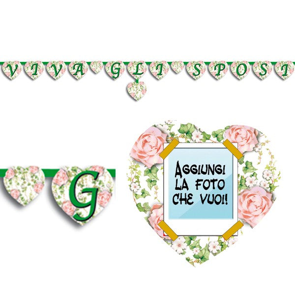 FESTONE VIVA GLI SPOSI CON CUORE