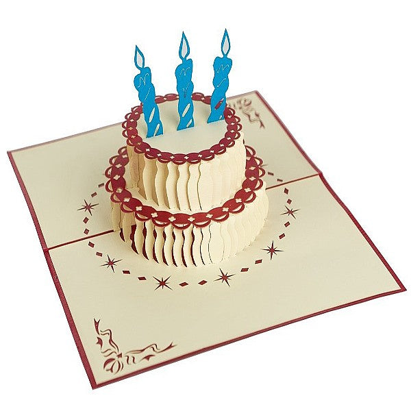 BIGLIETTO POP UP ORIGAMO TORTA CANDELINE