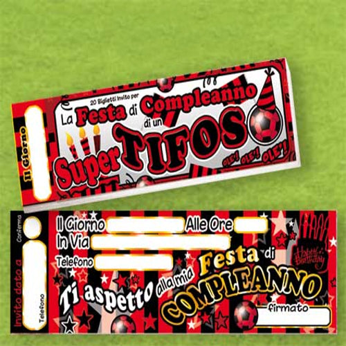 20 INVITI COMPLEANNO ULTRAS DI CALCIO