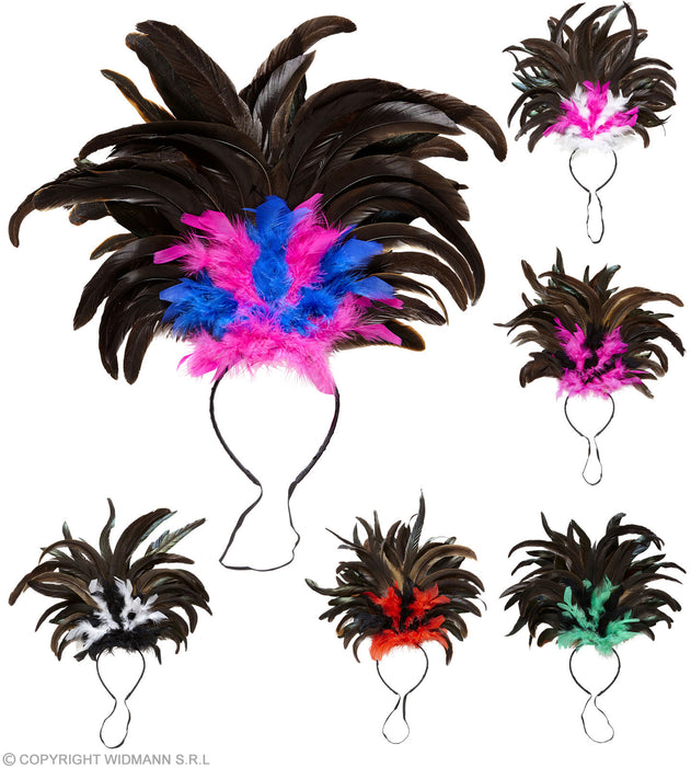 CERCHIETTO PIUME COPACABANA CARNEVALE DI RIO