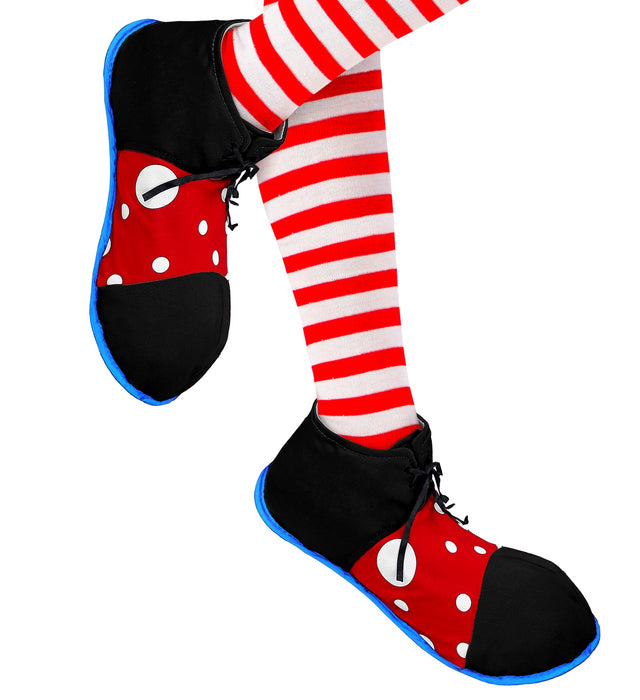 MAXI SCARPE COLORATE DA CLOWN IN TESSUTO CON LACCI