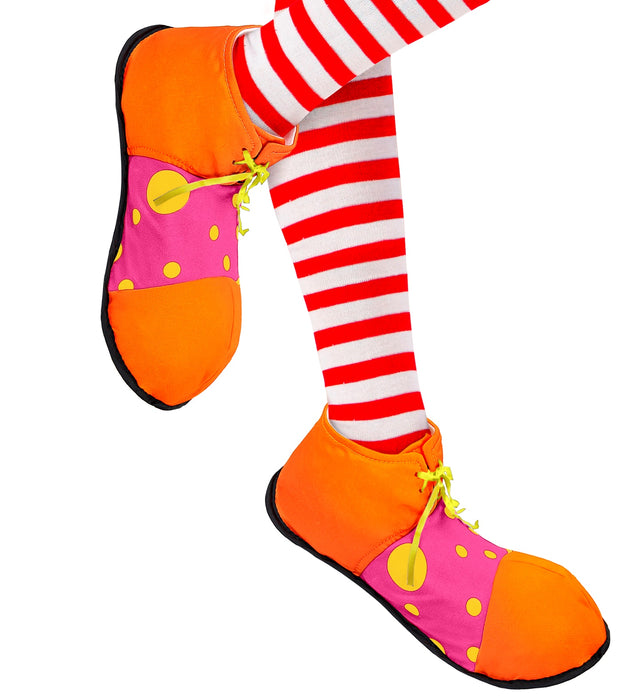 MAXI SCARPE COLORATE DA CLOWN IN TESSUTO CON LACCI