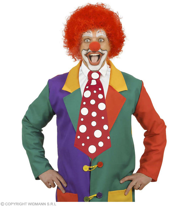 MAXI CRAVATTA CLOWN CON POIS BIANCHI