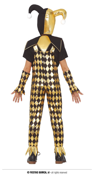 COSTUME CLOWN GLITTER NERO/ORO BAMBINA