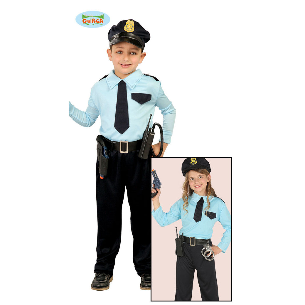 Cesar Costume Da Poliziotto Per Bambini - 3/5 Anni (T1), Include Gilet, Pantaloni, Berretto, Manette E Pistola - 3