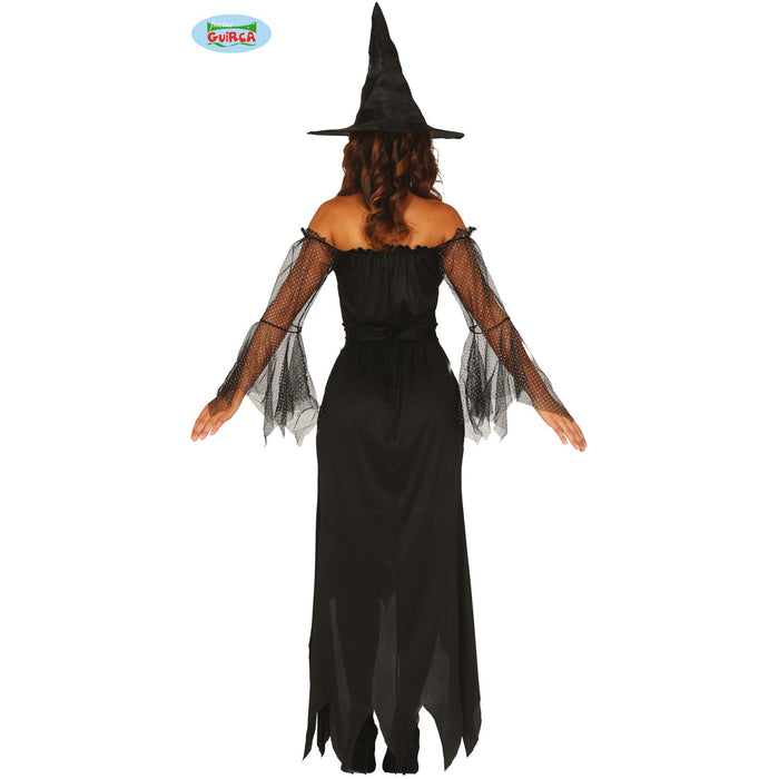 COSTUME STREGA GLAMOUR NERA CON TULLE