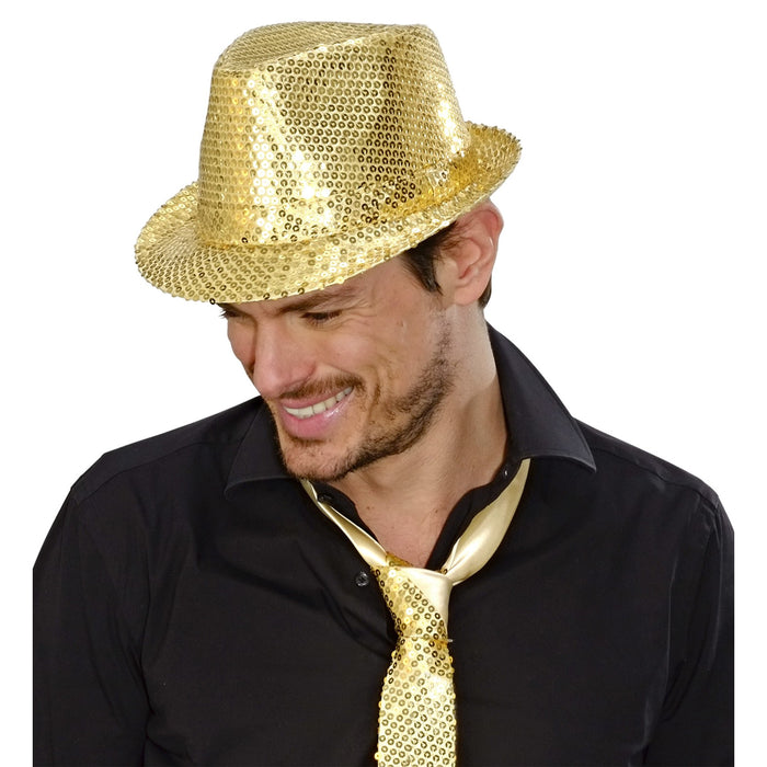 CAPPELLO PAILLETTES ORO