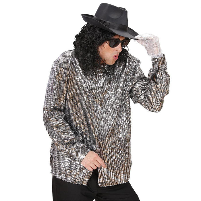 GUANTO IN PAILLETTES ARGENTO
