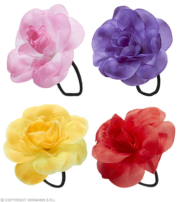 FIORE PER CAPELLI CON ELASTICO PER FESTA HAWAIANA
