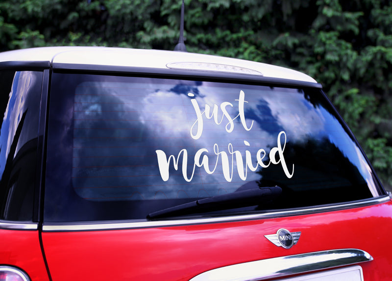ADESIVO PER AUTO MATRIMONIO JUST MARRIED
