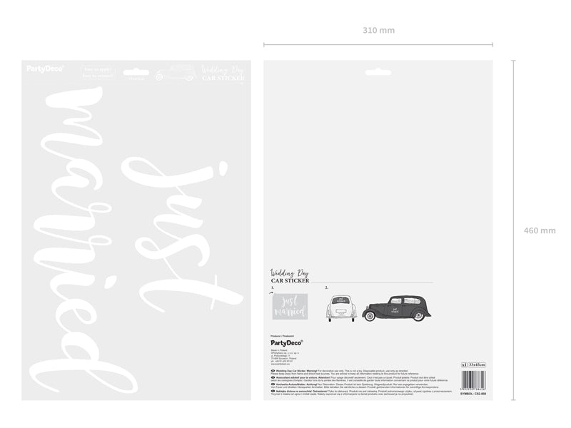 ADESIVO PER AUTO MATRIMONIO JUST MARRIED
