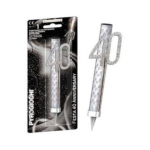 FONTANA COMPLEANNO CON STRASS ARGENTO ORO