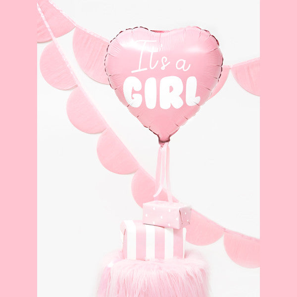 PALLONCINO CUORE ROSA IT'S A GIRL CM 45