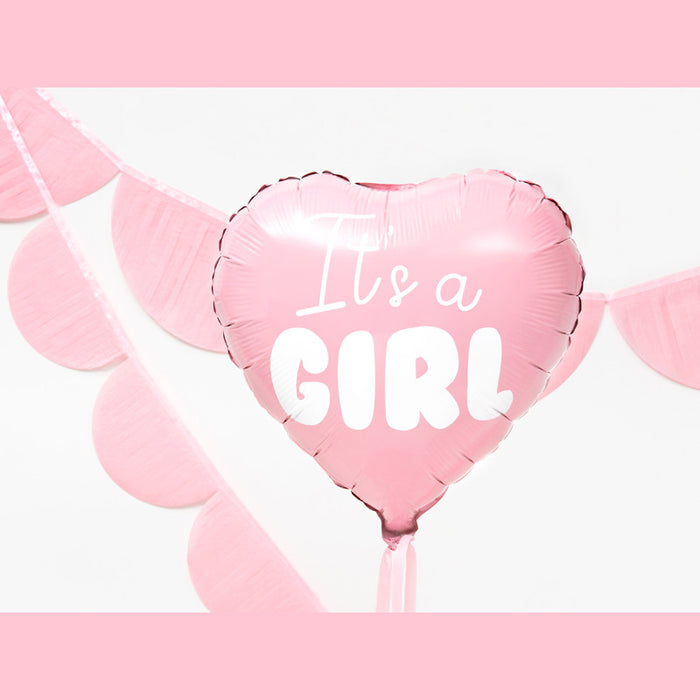 PALLONCINO CUORE ROSA IT'S A GIRL CM 45