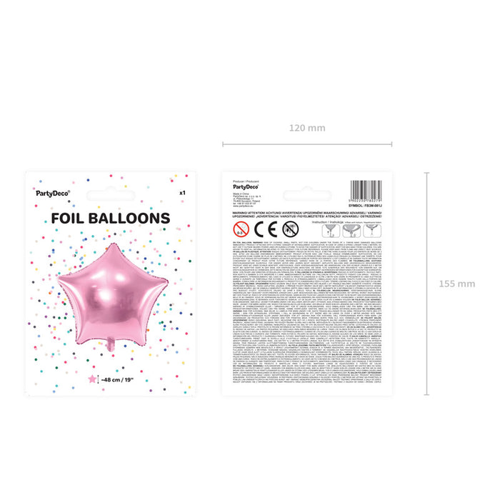 PALLONE STELLA ROSA IN FOIL CM 48