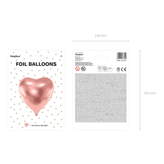 PALLONCINO CUORE ROSE GOLD 72 CM