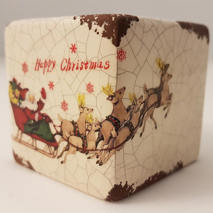 CUBO PORTACANDELA AVORIO CON SLITTA