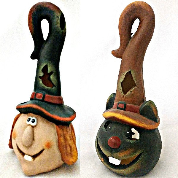 TEALIGHT HALLOWEEN STREGA E GATTO