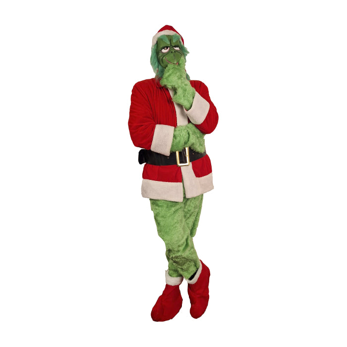 Ulikey Natale Mostro Verde Costume, 10 Pezzi Costume da Verde Babbo Natale per Uomo Set, Abito da Verde Santa Claus Deluxe per Adulto per Cosplay Festa di Natale (L Ulikey Natale Mostro Verde Costume, 10 Pezzi Costume da Verde Babbo Natale per Uomo Set, Abito da Verde Santa Claus Deluxe per Adulto per Cosplay Festa di Natale (L