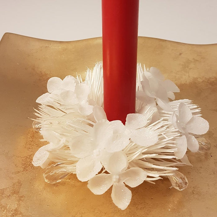 CORONCINA FIORI AGHI BIANCO