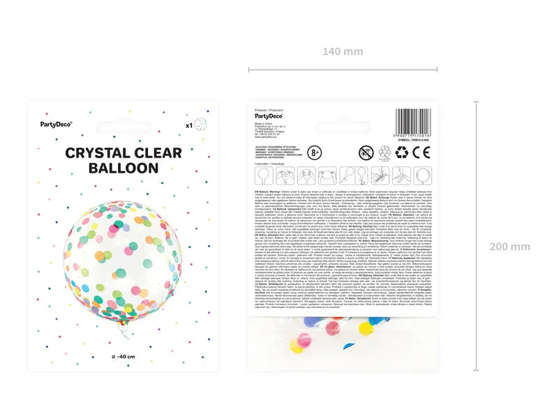 PALLINCINO IN CRYSTAL CON CORIANDOLI MIX