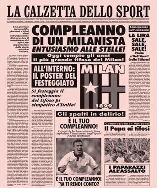 BIGLIETTO QUOTIDIANO TIFOSO SFEGATATO