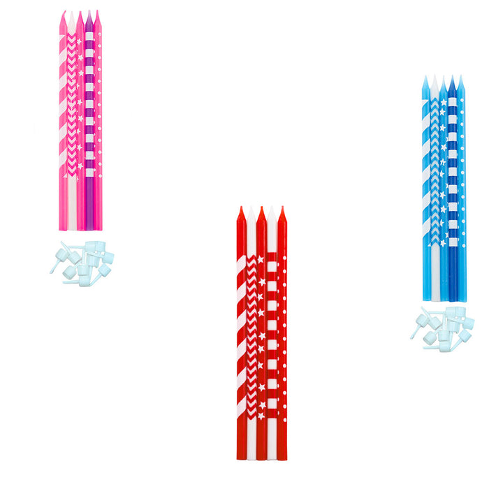 10 CANDELINE PER TORTA STAMPATE CELESTI