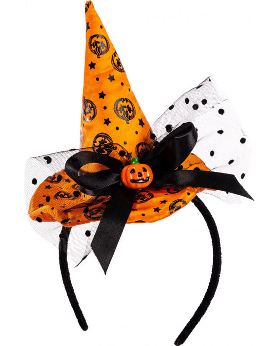 CAPPELLINO STREGA ARANCIONE CON ZUCCHETTA