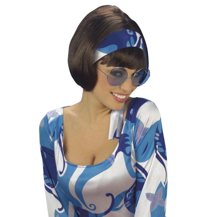 PARRUCCA PARTY GIRL ANNI 70 MARRONE